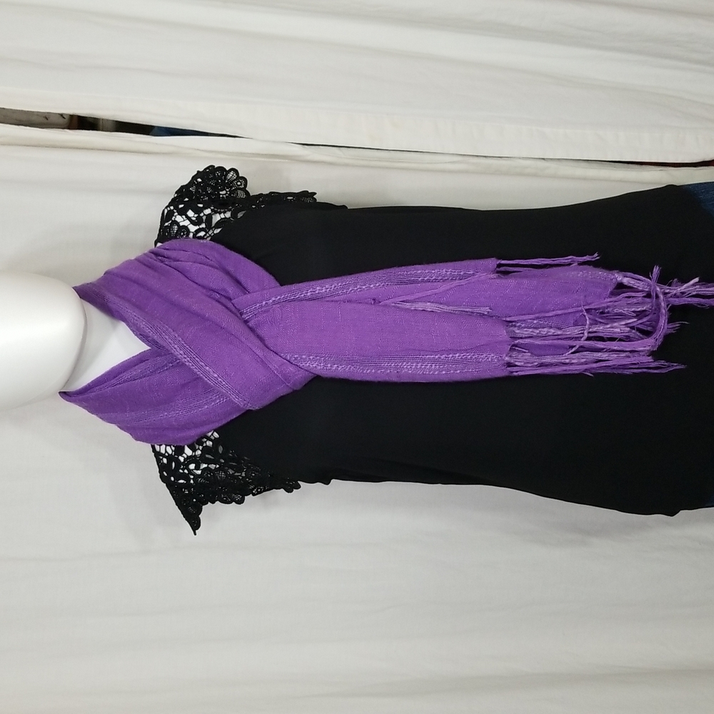 Purple Lightweight Pashmina with Tassels